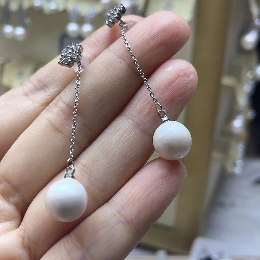 耳饰淡水珍珠银S925镶嵌