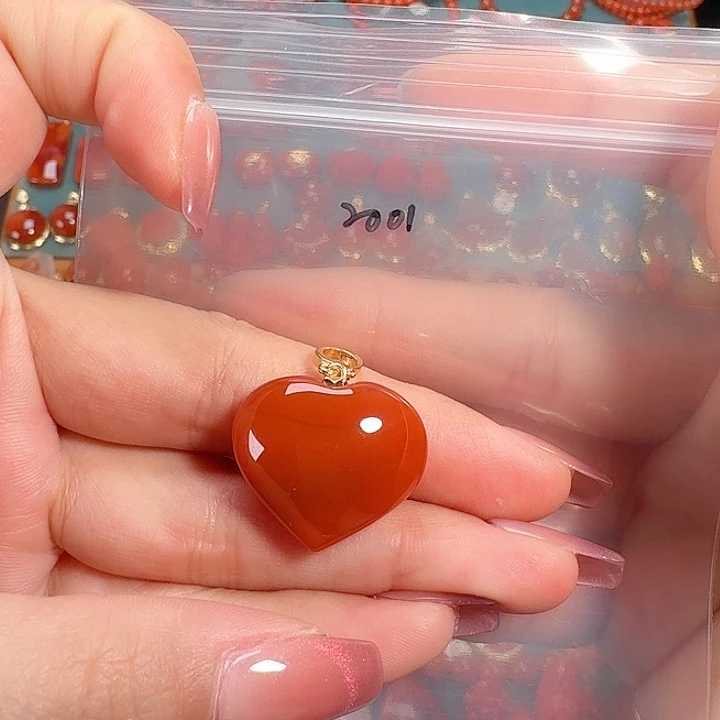 南红玛瑙银S925镶嵌吊坠