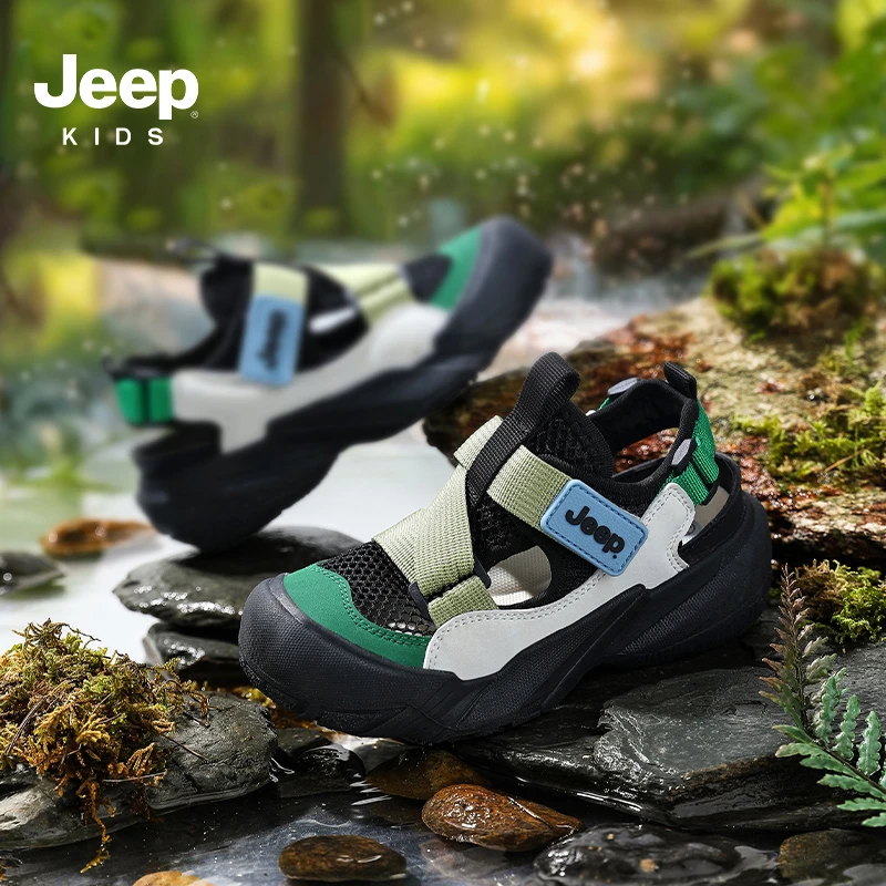 jeep中大童童鞋男网面新款运动鞋透气轻跑鞋软底防滑儿童童鞋女童
