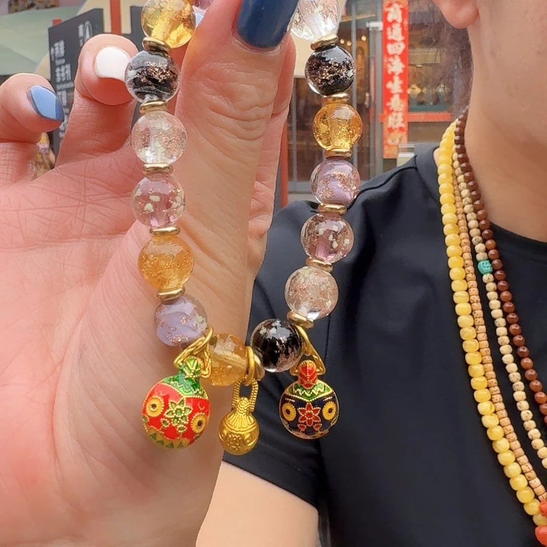 琉璃DIYD5706琉璃多宝手串10+mm左右