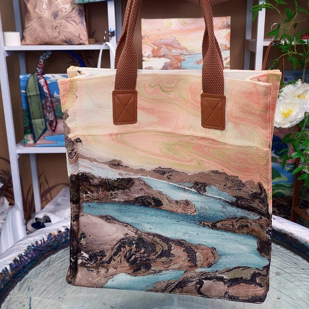 大漆包包风景画电脑包