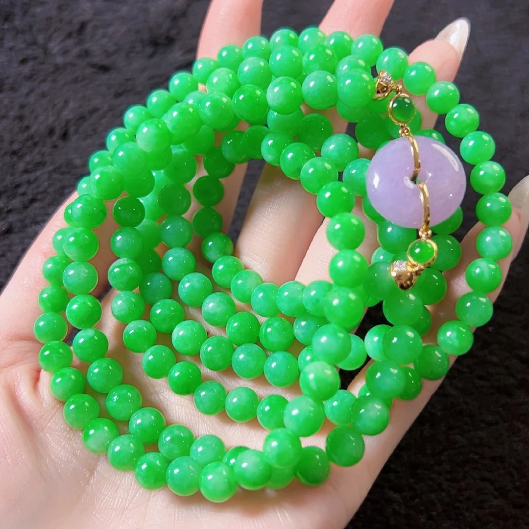 翡翠18K金镶嵌颈饰签收后24小时鉴赏期，过时不退