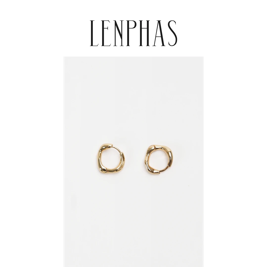 合金耳饰 【LENPHAS】不规则素圈耳环