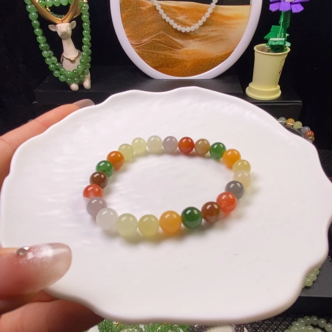 和田玉未镶嵌手串卡8mm