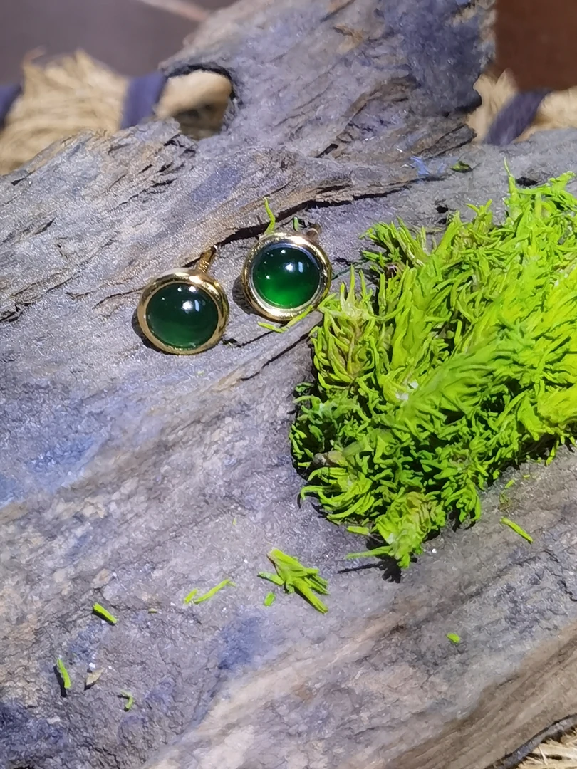 翡翠耳钉女士耳饰百搭时尚气质