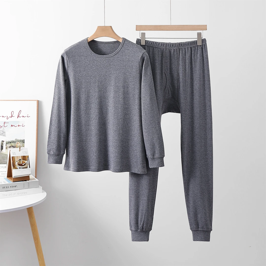 【男秋衣秋裤】中老年纯棉加肥大码爸爸棉毛保暖内衣秋冬内穿