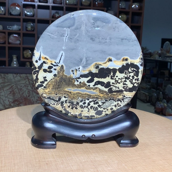 ，广西国画石摆件，收藏观赏