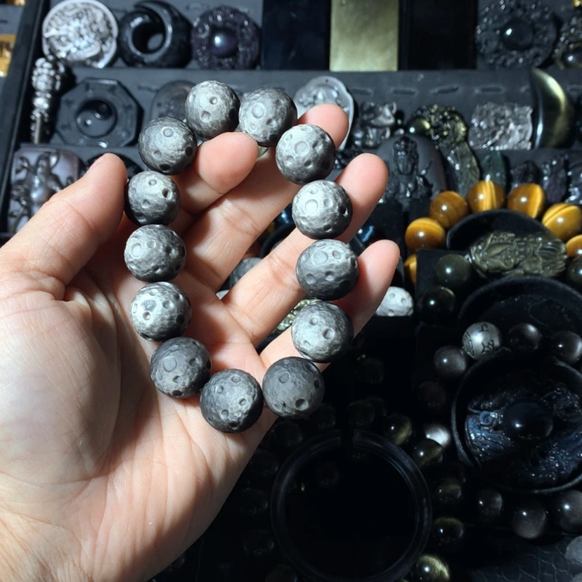 【闪购商品】黑曜岩手串未镶嵌牛***子