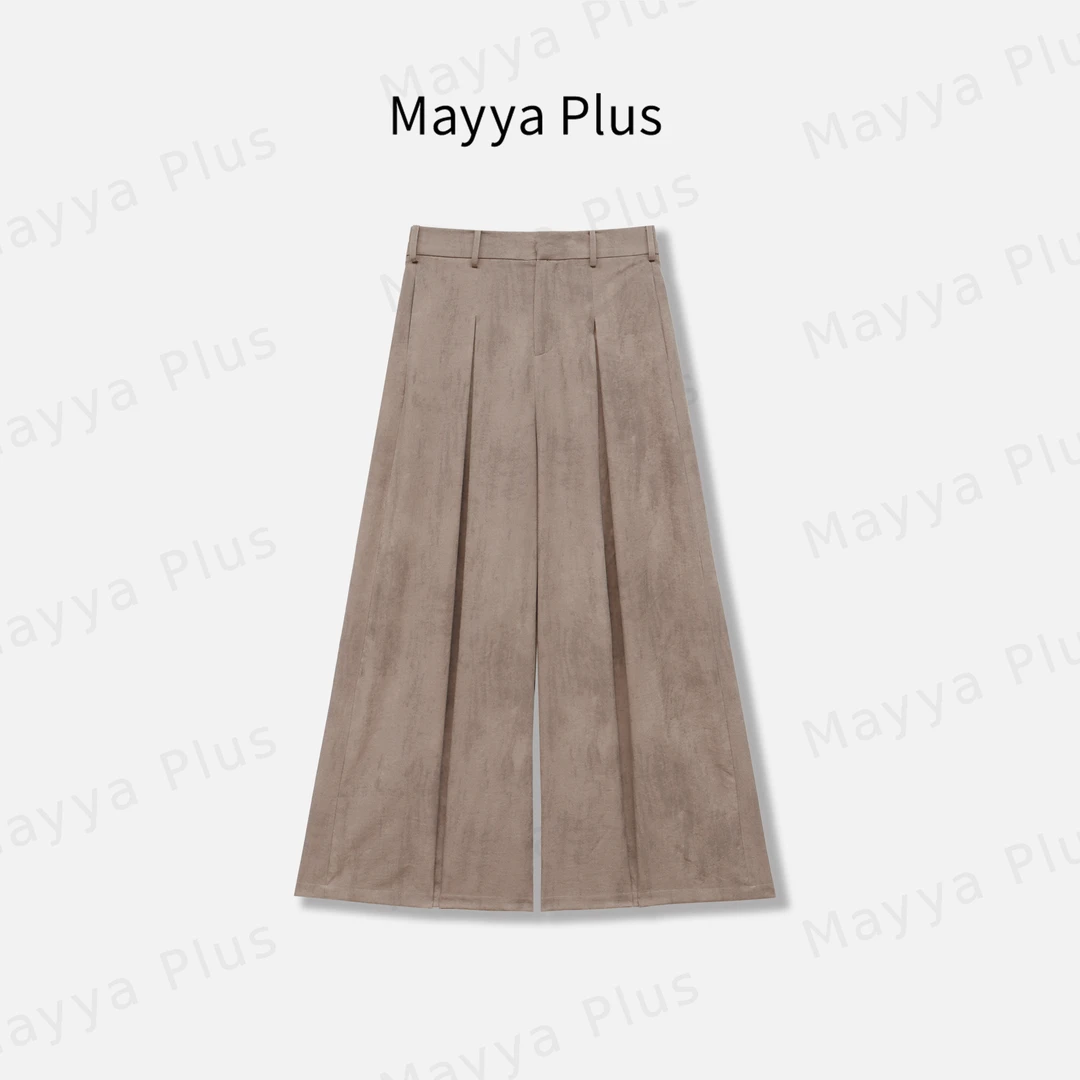【尼斯周末】Mayya Plus麦芽定制小众高腰直筒阔腿休闲裤子32536066