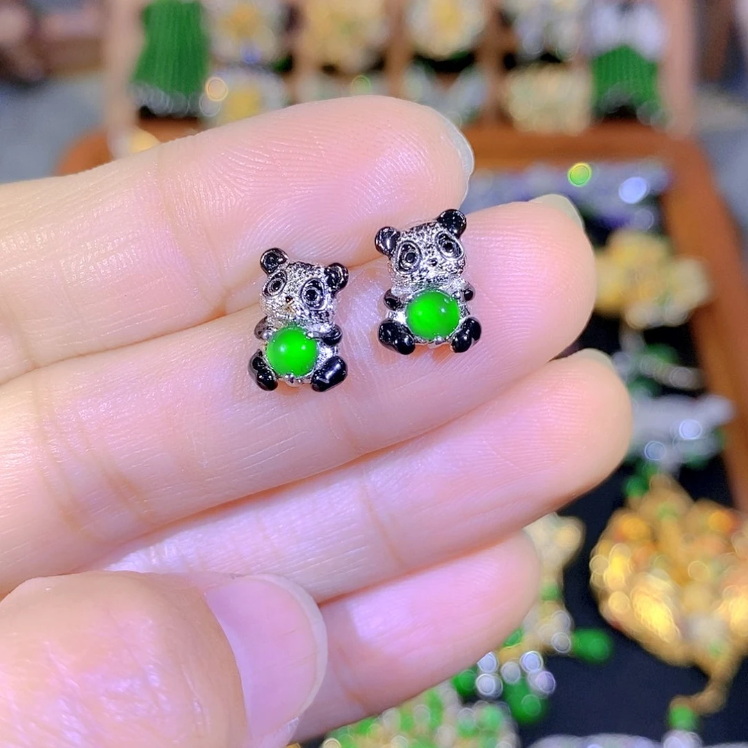 吊坠(不含链)银S925镶嵌翡翠