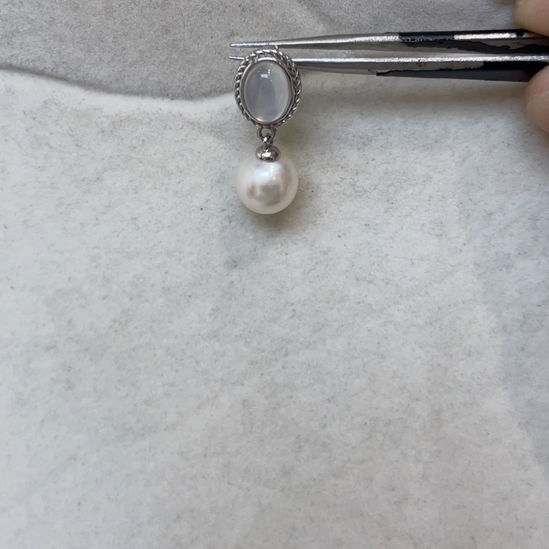 海水珍珠银S925镶嵌吊坠(不含链)