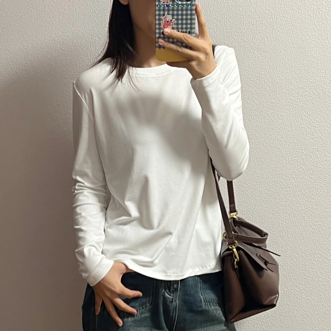 秋冬打底宽松弹性内搭修身长袖打底衫