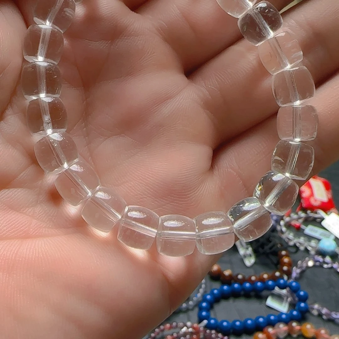 水晶手链未镶嵌天然白水晶直切