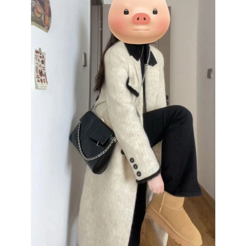 韩系高级感超好看的大衣中长版洋派时髦2025秋季新款毛呢外套女款