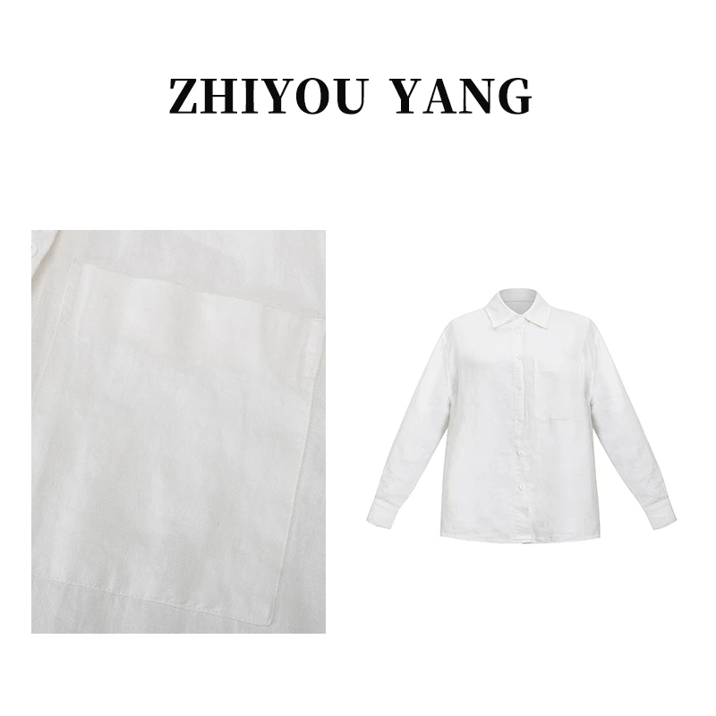 ZYY【白麻衬衣】100%亚麻高支重磅亚麻上衣