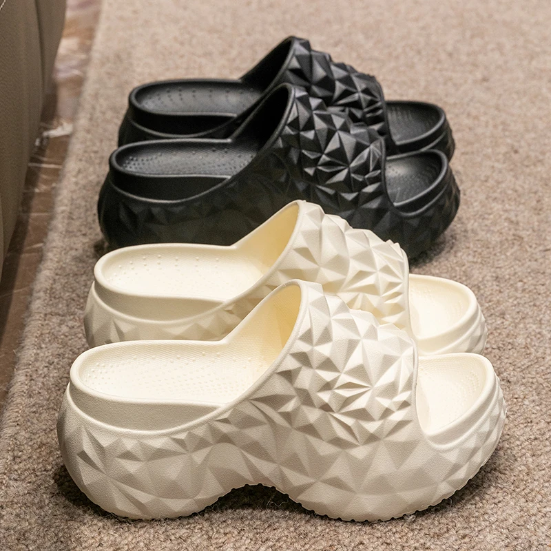 高跟eva拖鞋女2025新款夏季外穿厚底增高防滑规则三角形凉拖鞋