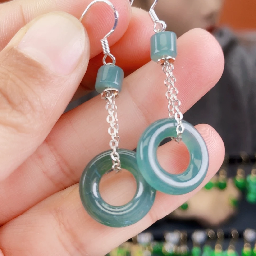 翡翠未镶嵌耳饰饰品