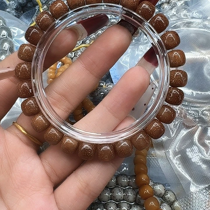 星月菩提手串76殿堂粉冰遇华星月菩提98桶单圈