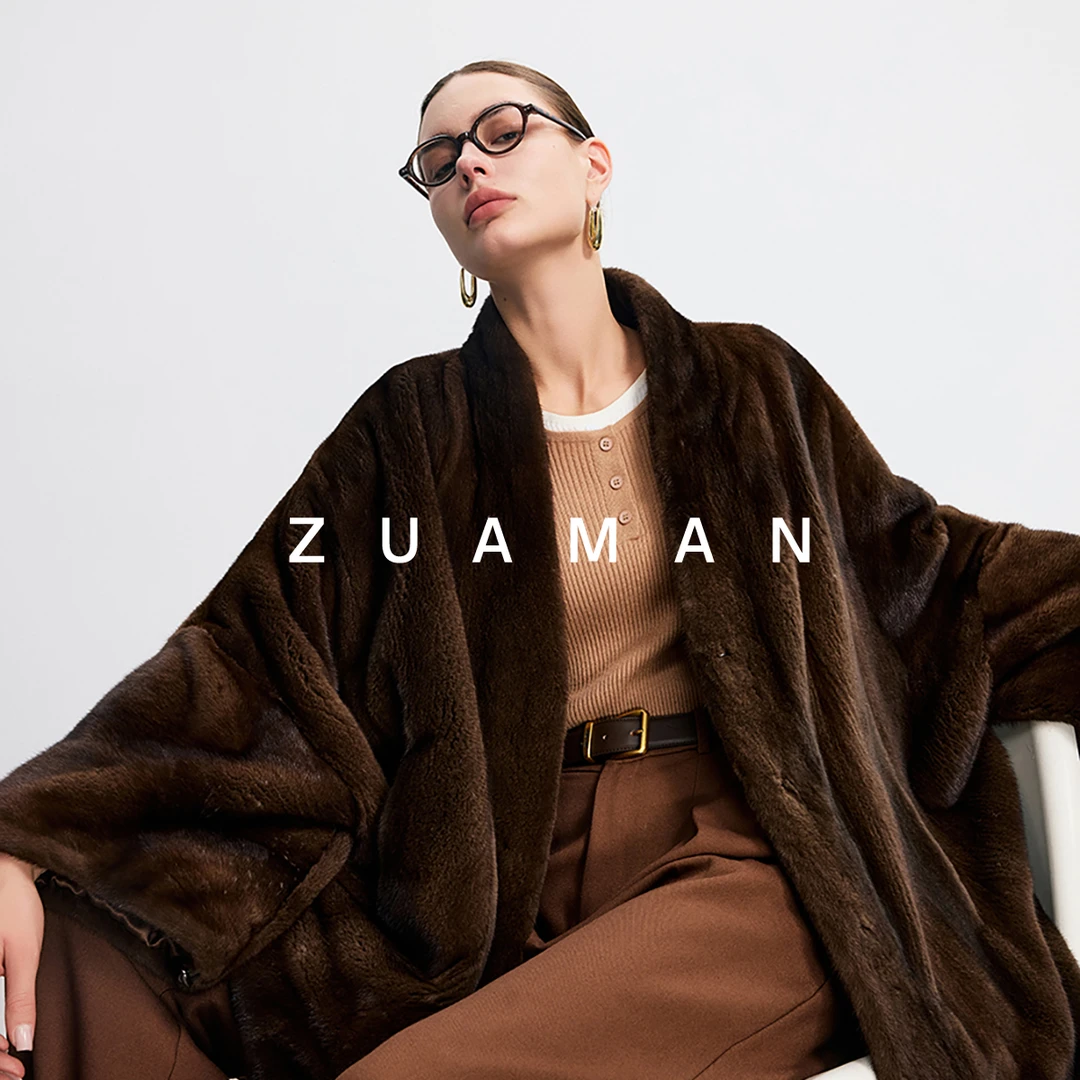 Zuaman/祖阿曼冬季新款进口天鹅绒水貂皮草貂水貂外套F150