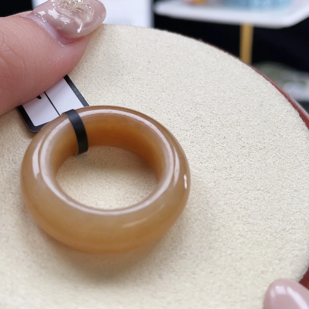 和田玉未镶嵌戒指P6金桔糖甜甜圈18.2不退换