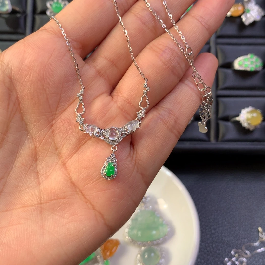 翡翠银S925镶嵌颈饰