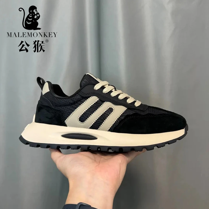 公猴男鞋夏季软底耐磨跑步运动鞋子男款复古百搭防滑阿甘鞋-AC269