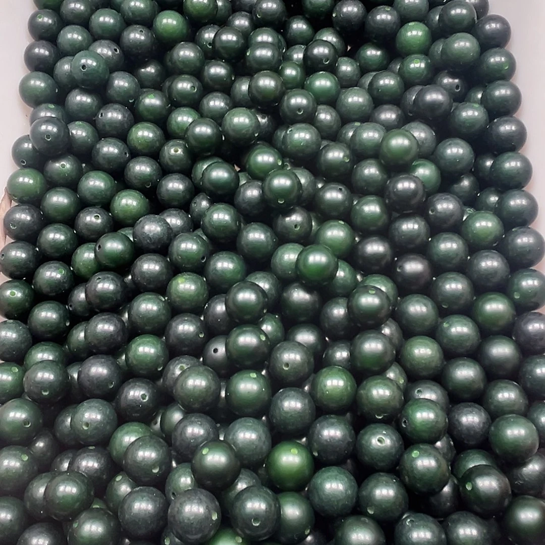 菩提根/象牙果手串50颗祖母绿圆珠14尺寸