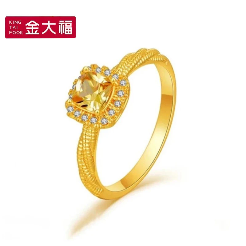 King Tai Fook/金大福时尚方糖戒指（开口可调节）