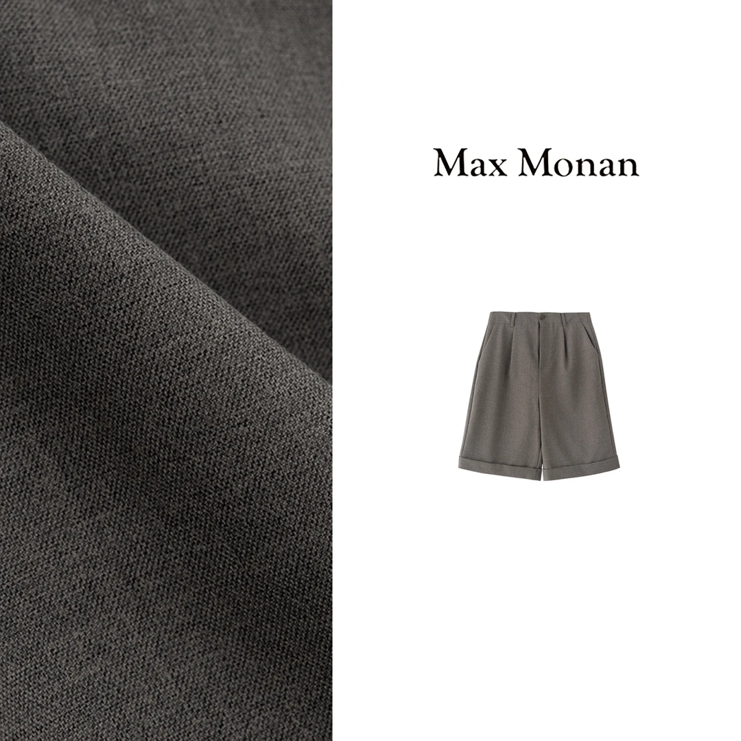 【Max Monan】 复古美学  新款品牌亚麻直筒五分裤MM24WX04005