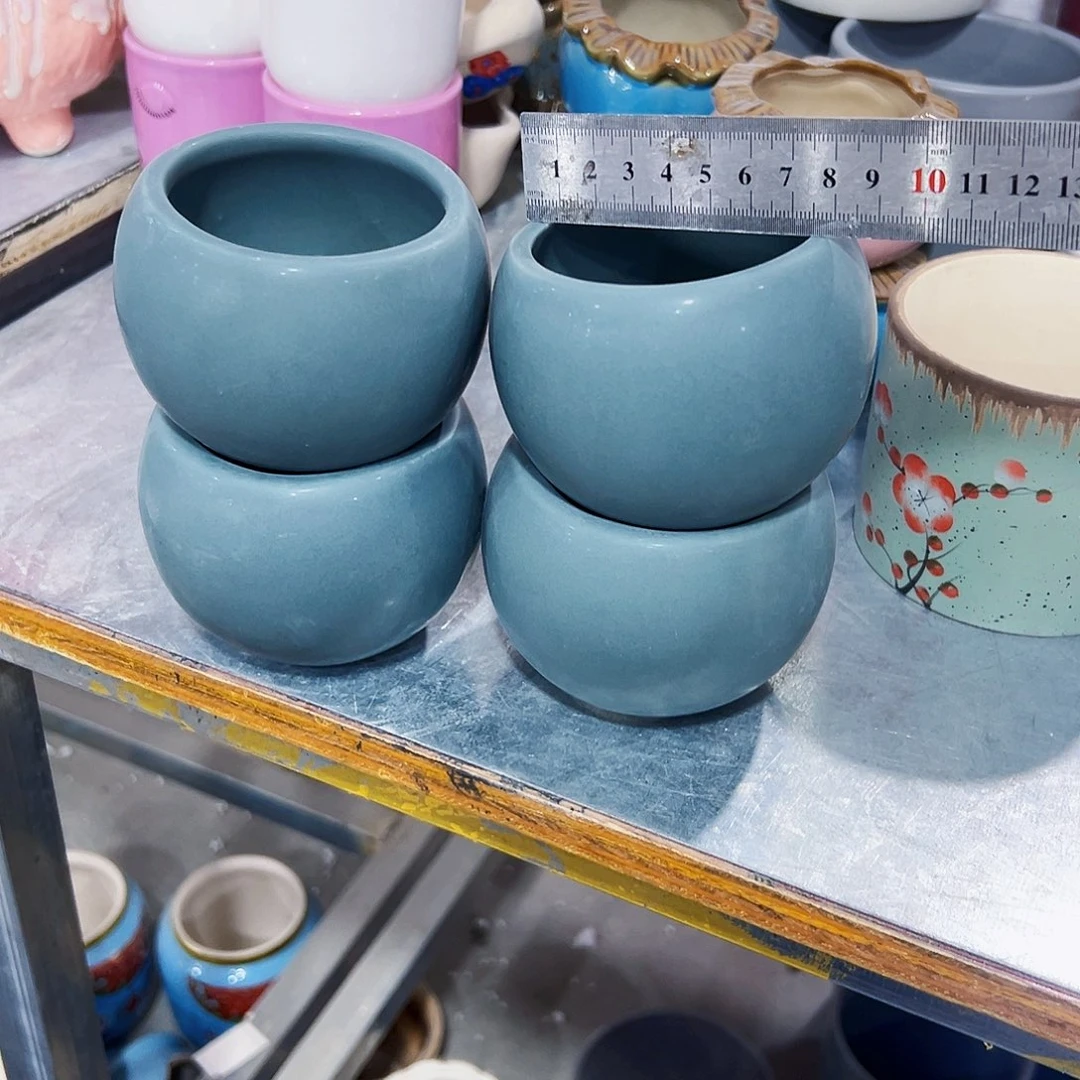 有孔，外贸尾单陶瓷花盆凑单10米包邮四个