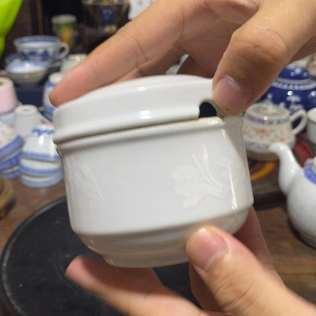 摆件陶瓷调料罐印花9公分