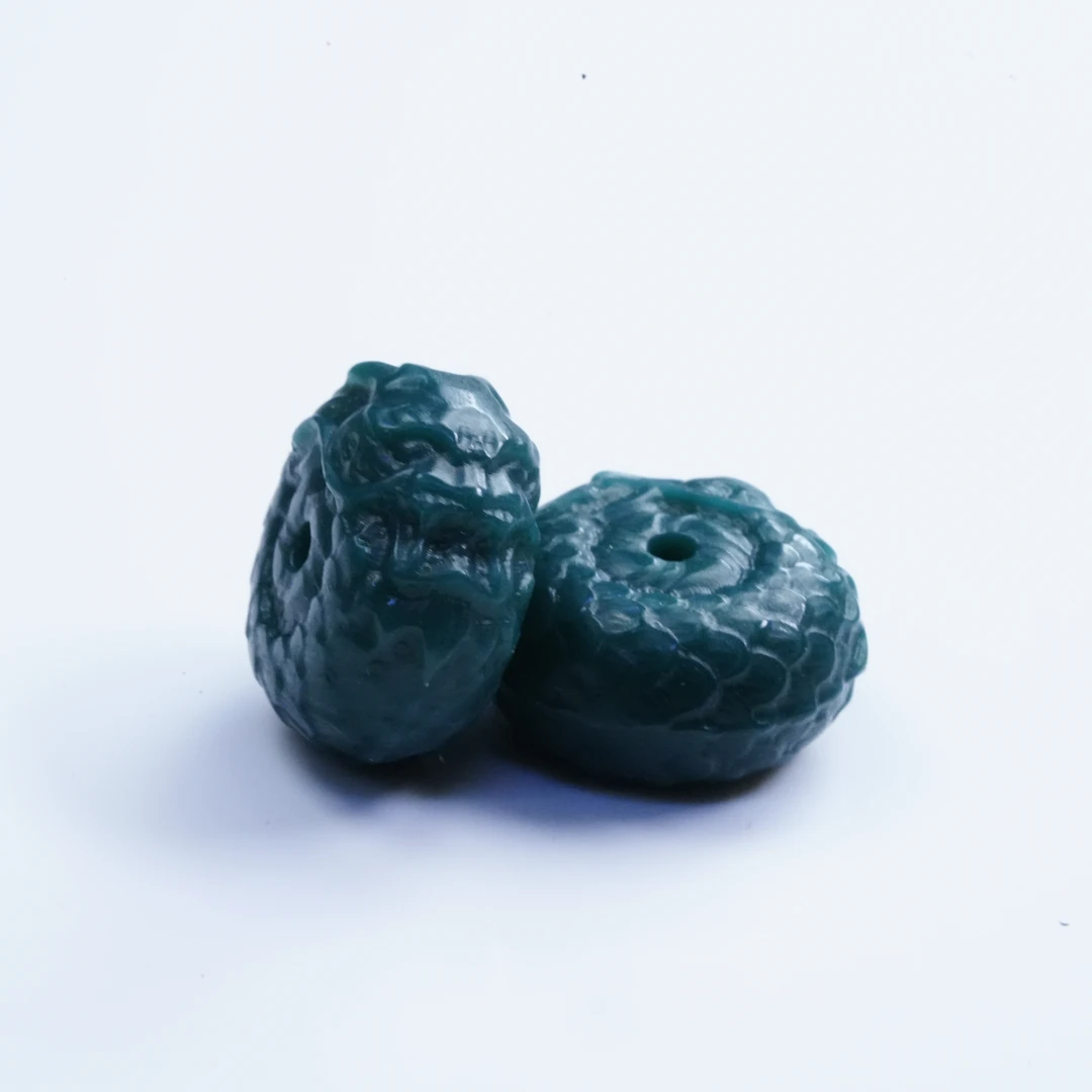 「琉璃龙扣」文玩配饰精雕配珠隔珠雕刻