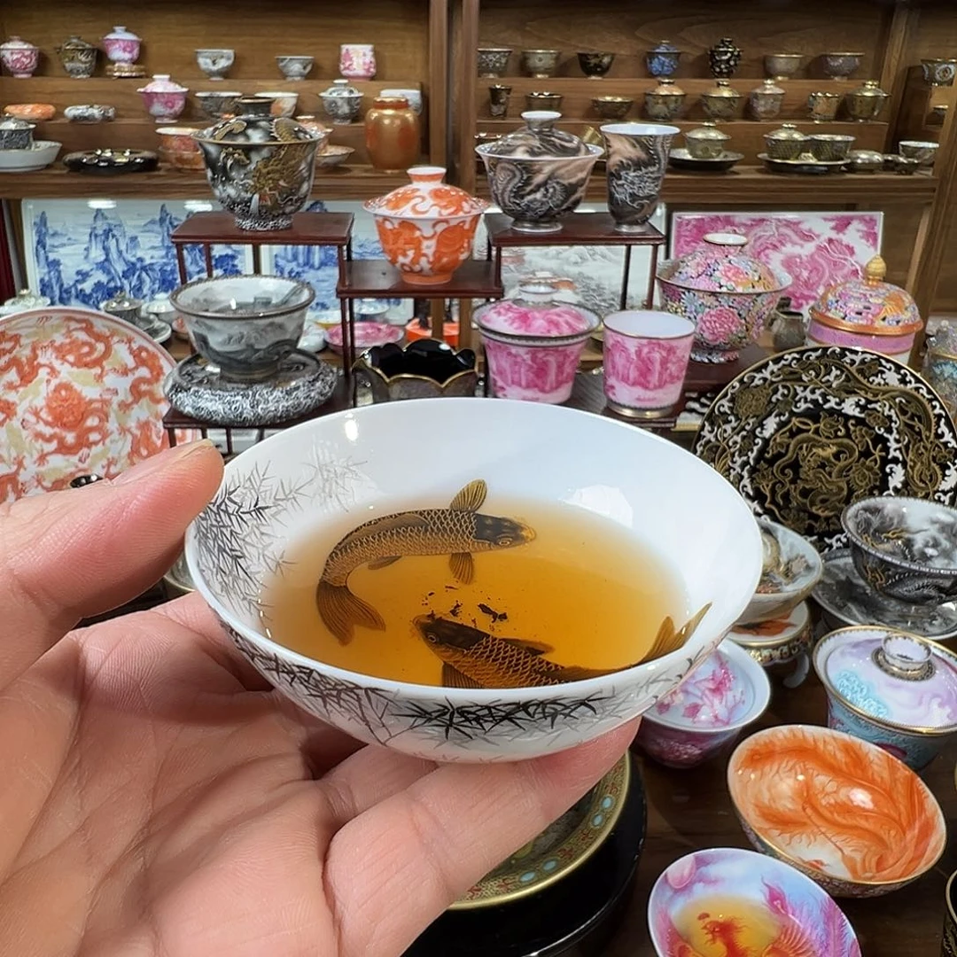 锦鲤墨竹主人杯杯