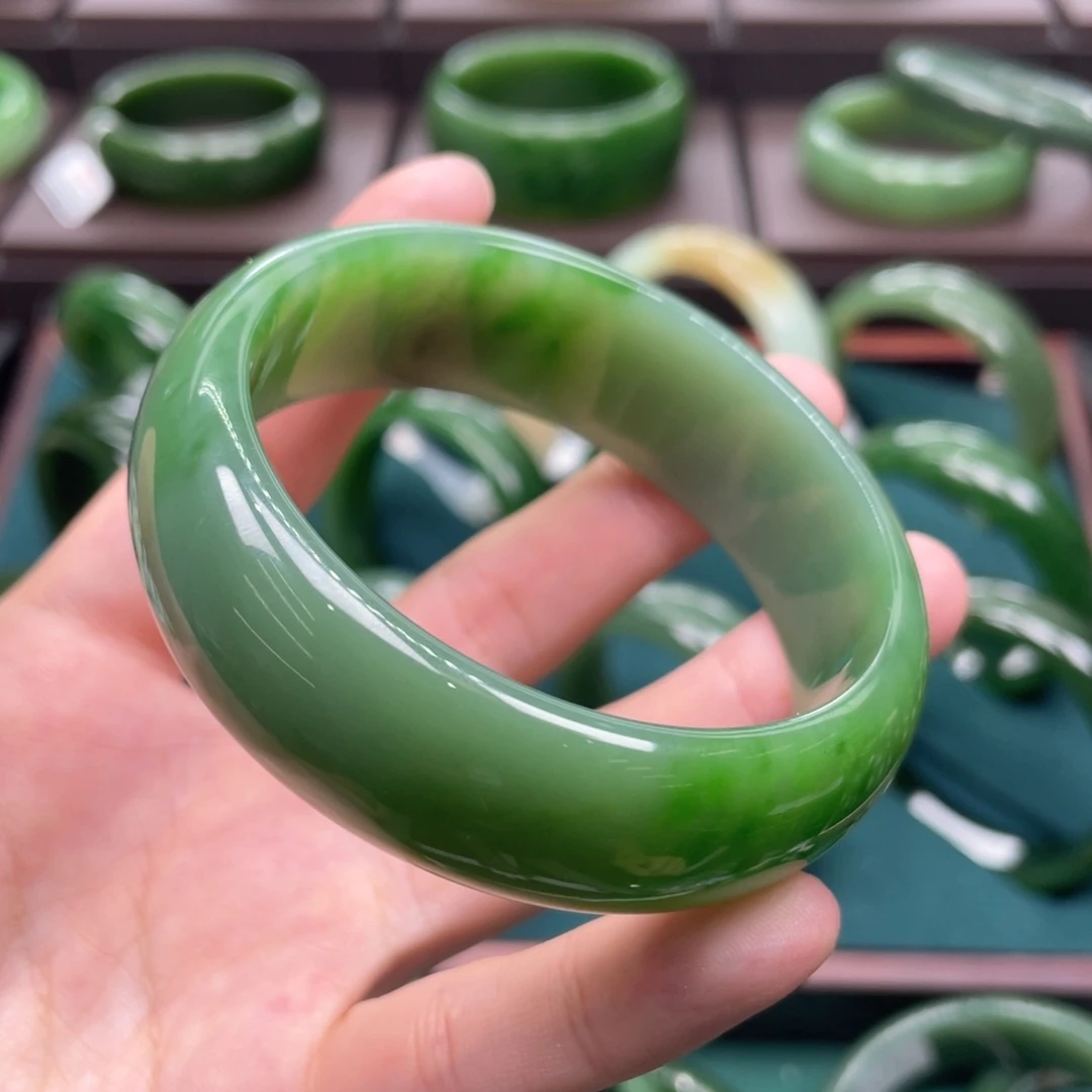 和田玉（碧玉）未镶嵌手镯5758