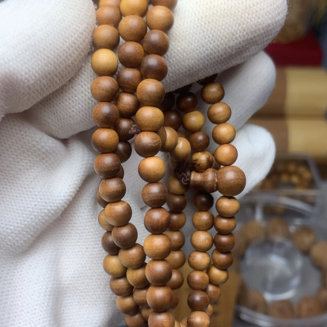 檀香木手串/手链印度迈索尔老山檀香0.8多圈横纹