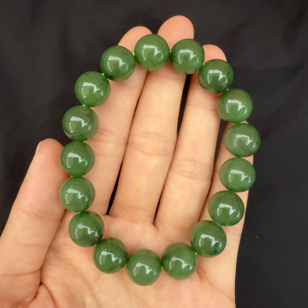 和田玉碧玉卡12手串