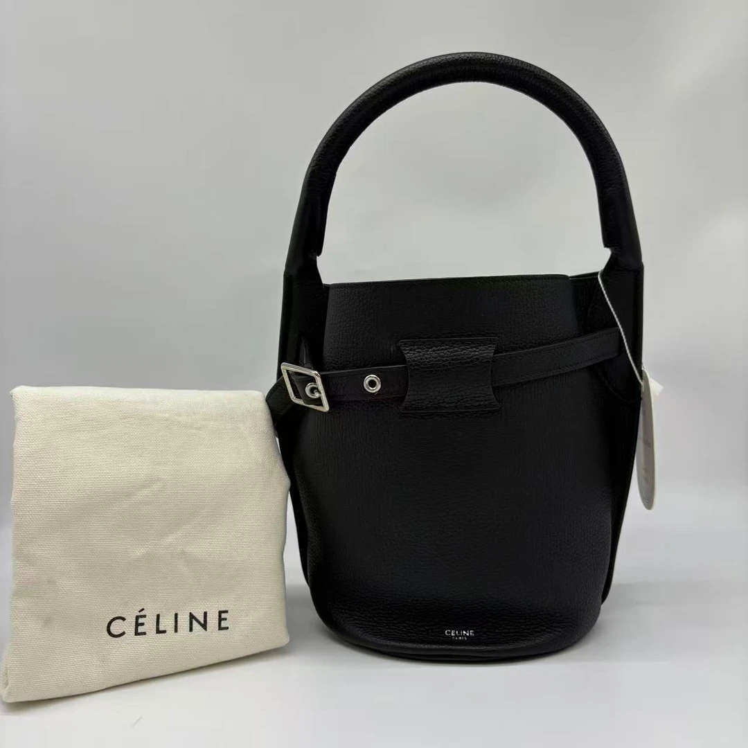 95新 Celine/思琳 黑色菜篮子 水桶包/手提/斜挎/QFB23178