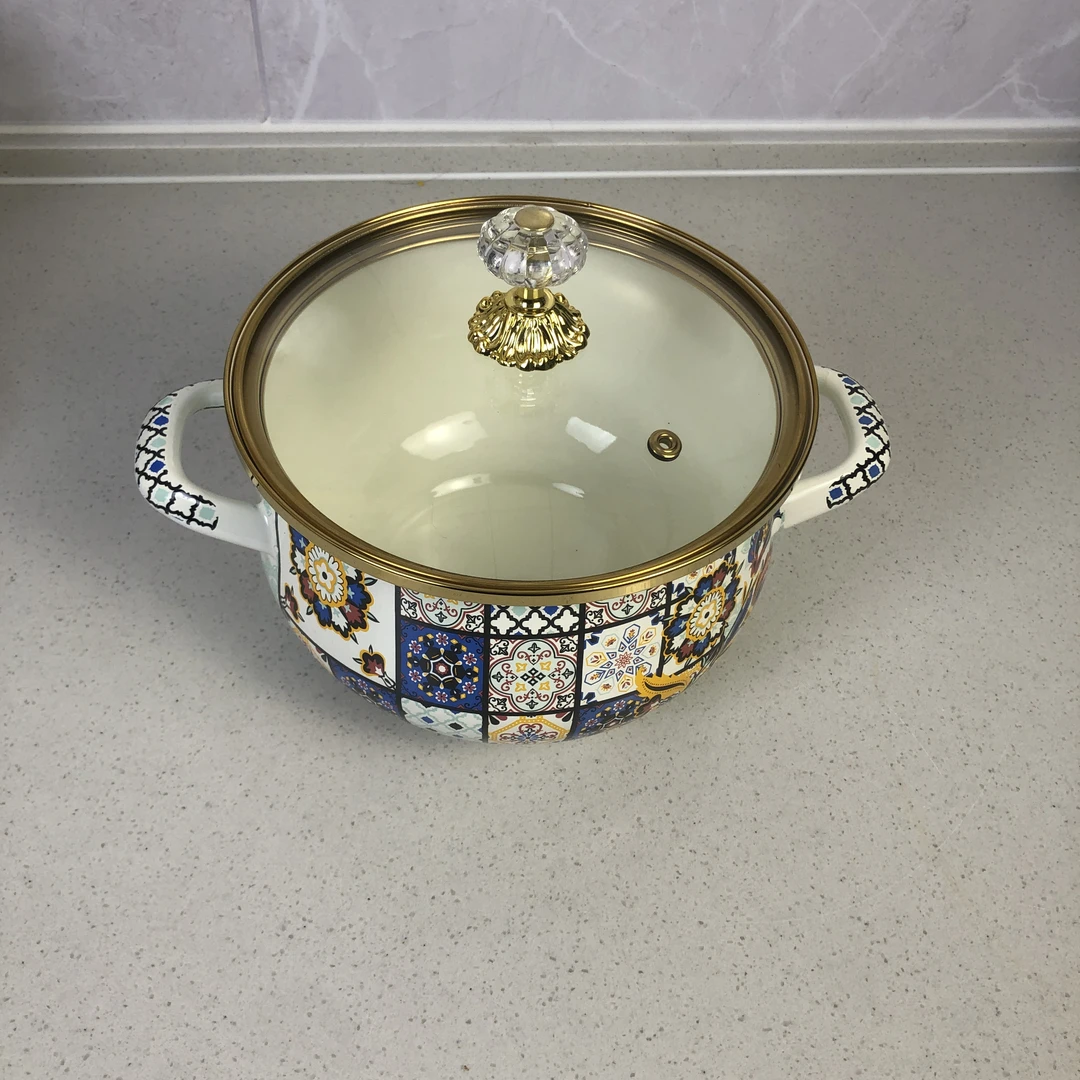 【新疆包邮】dangka caikora 金色花纹汤锅网红高档家用简约创意