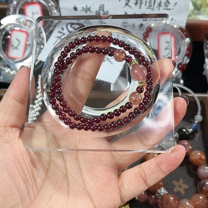 手链水晶合金石榴石双圈