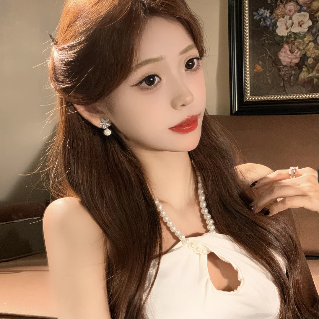 FULL GIRLISH耳环01648百搭花朵珠珠耳饰耳钉