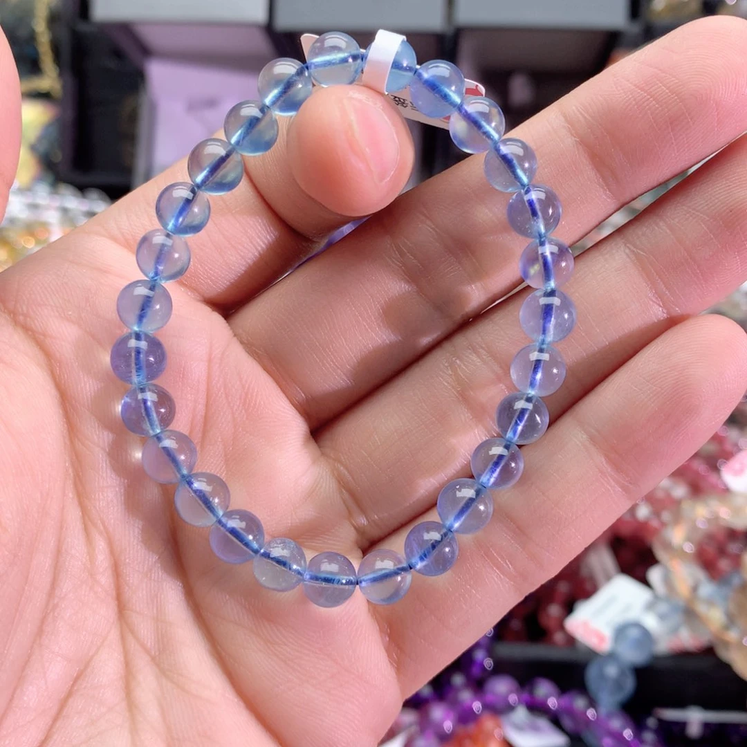 水晶手串未镶嵌l****芽海蓝宝手链7+