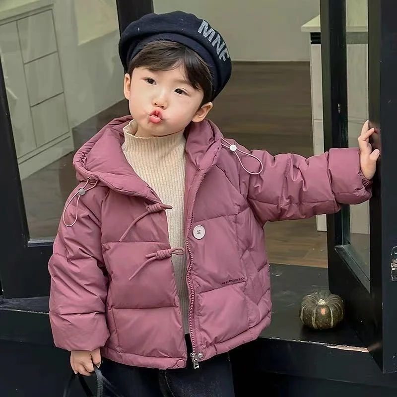 儿童短款绒丝服2024冬季新款男女童保暖加厚外套