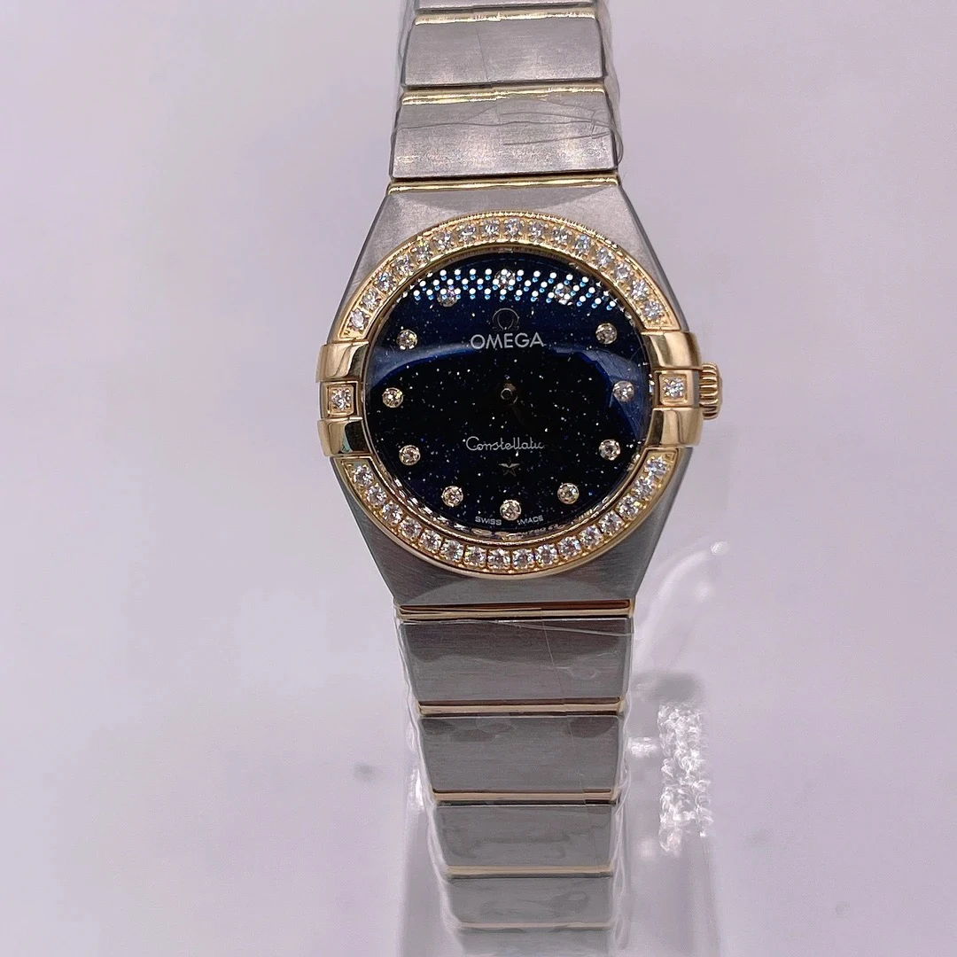 95新 Omega/欧米茄 星座女表，五代曼哈顿，25口径，原钻