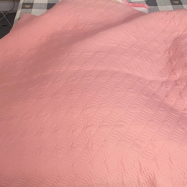 竹子纤维200*230杭绣床盖粉色