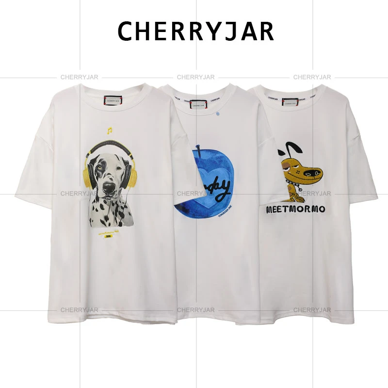 【合】时尚休闲新款印花刺绣短袖显瘦减龄短袖宽松半袖韩版