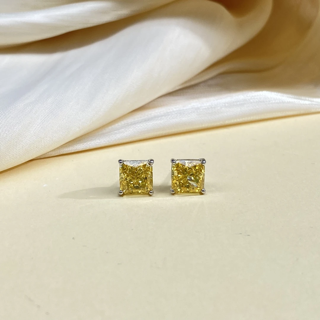 925银合成锆石银制品 【小北好物】高碳钻耳钉QH79X27-约7*7mm