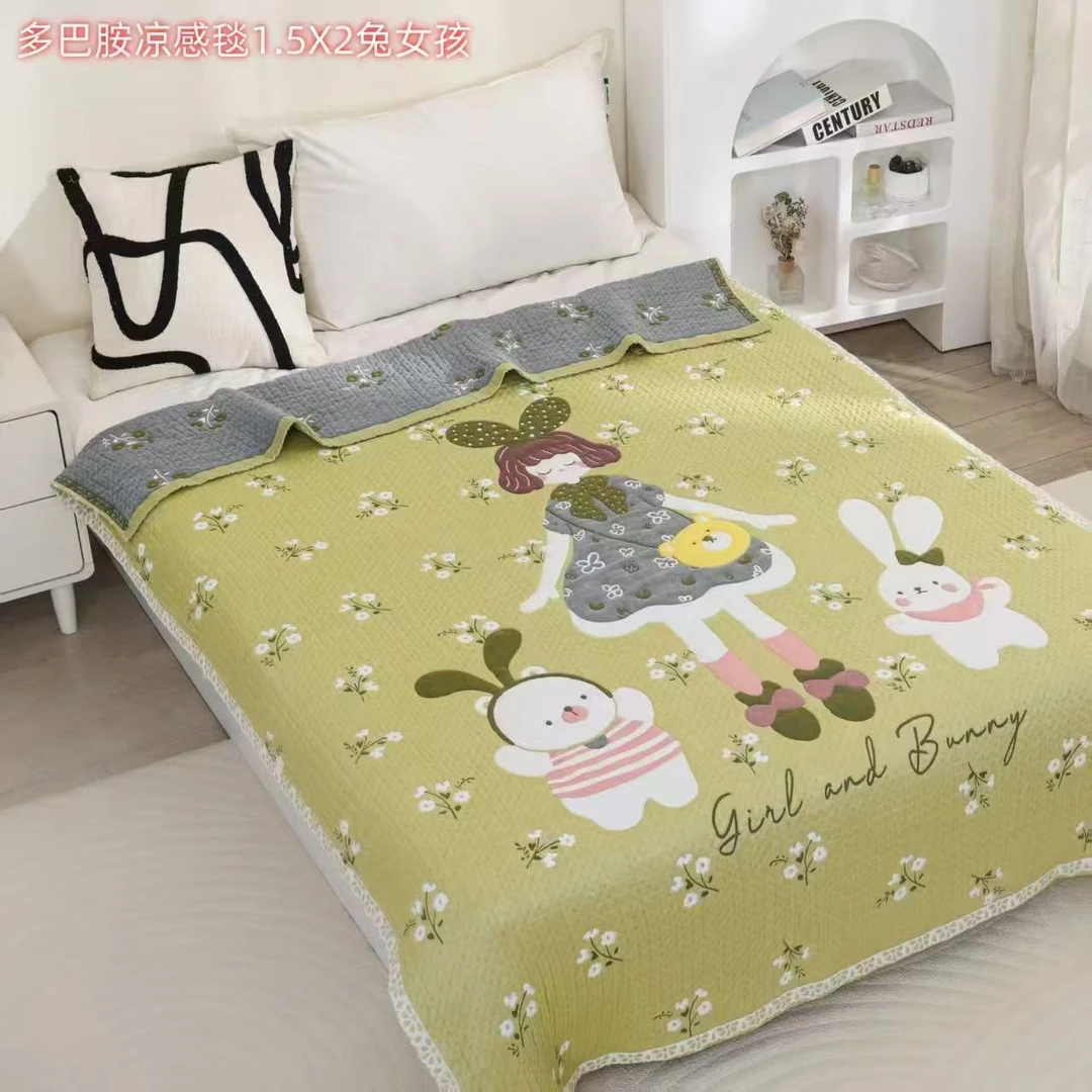 【 兔女孩】150*200cmA类全棉纱布云朵泡芙被