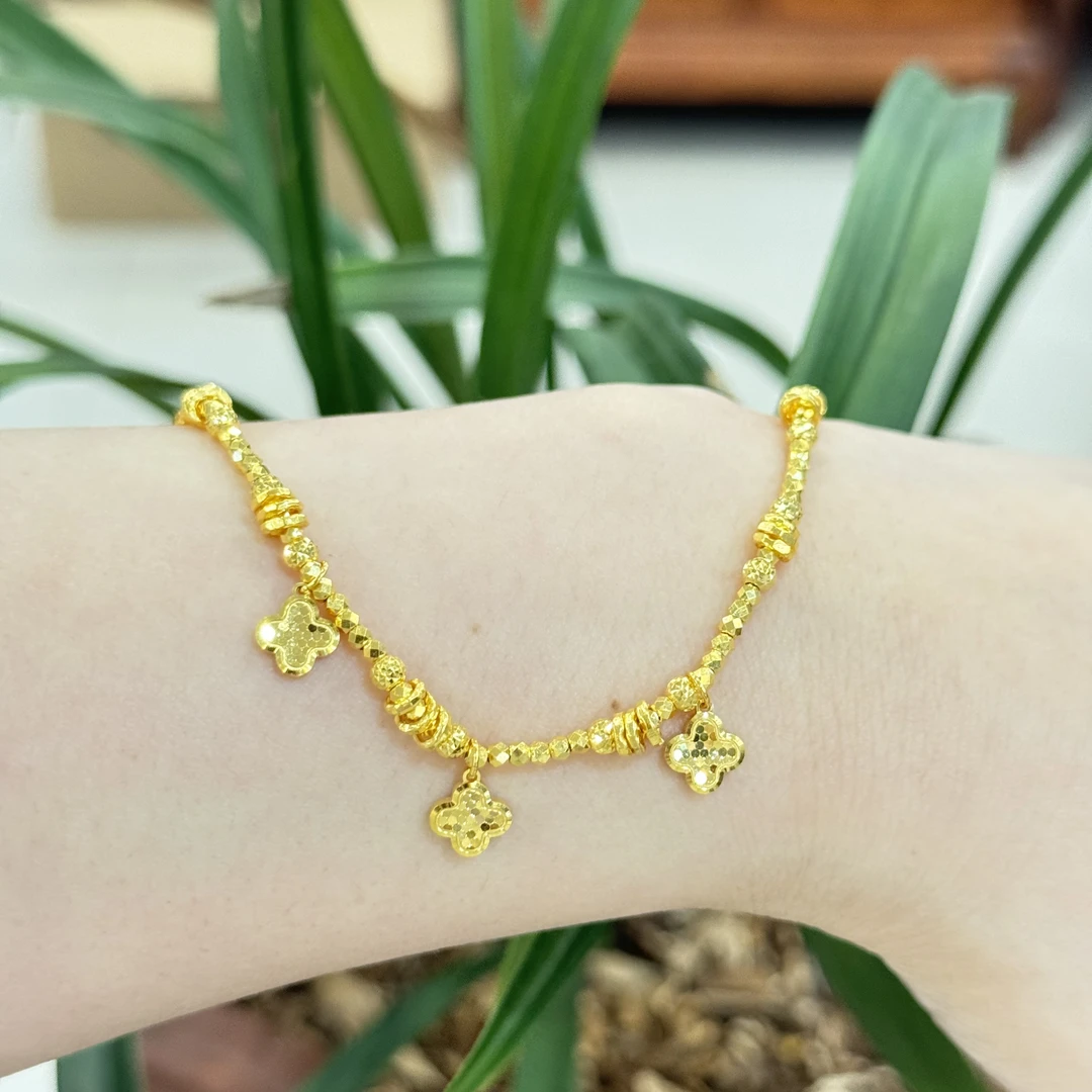 待定【蹦迪四叶草盘缠手链】足金999首饰