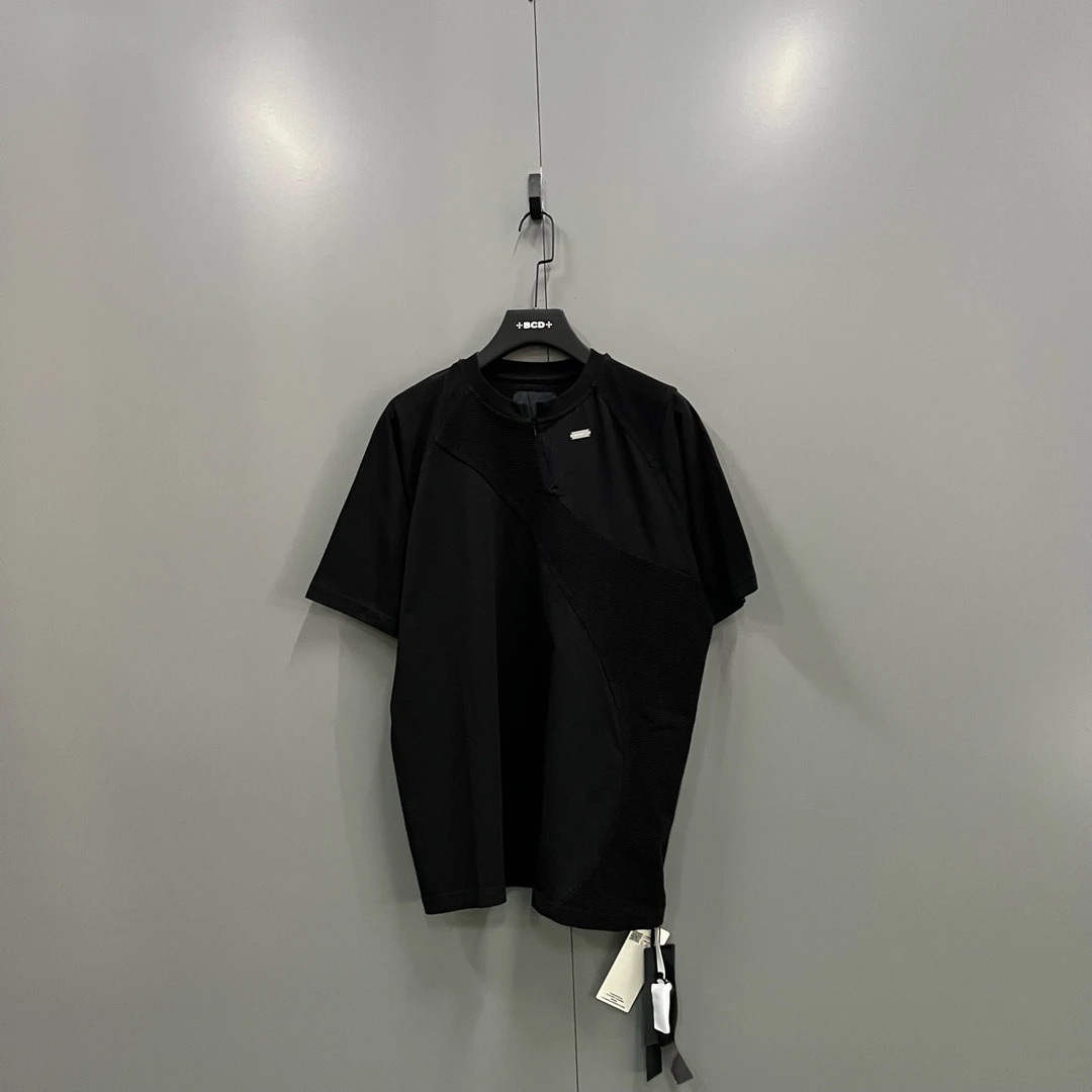 未使用 maje 609pl HELIOT EMIL 黑色圆领拼接短袖