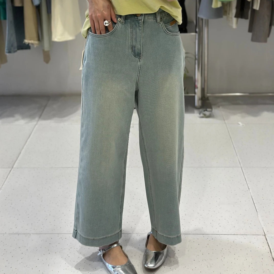 10911/10910春季女士新款百搭九分奶奶裤直筒裤